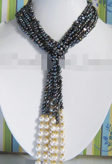 bjc 0002882 Wonderful!45" 3 strands Natural White&Black FW Pearl Necklace (C0309)
bjc 0002882 Wonderful!45" 3 strands Natural White&Black FW Pearl Necklace (C0309)