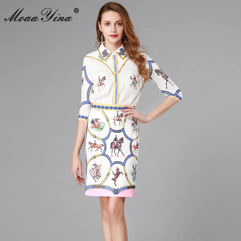 MoaaYina Spring Summe Set Women's Half sleeve Turn-down Collar Beading Print Elegant Shirt Tops+Sexy Short skirt Two-piece suit
MoaaYina Spring Summe Set Women's Half sleeve Turn-down Collar Beading Print Elegant Shirt Tops+Sexy Short skirt Two-piece suit