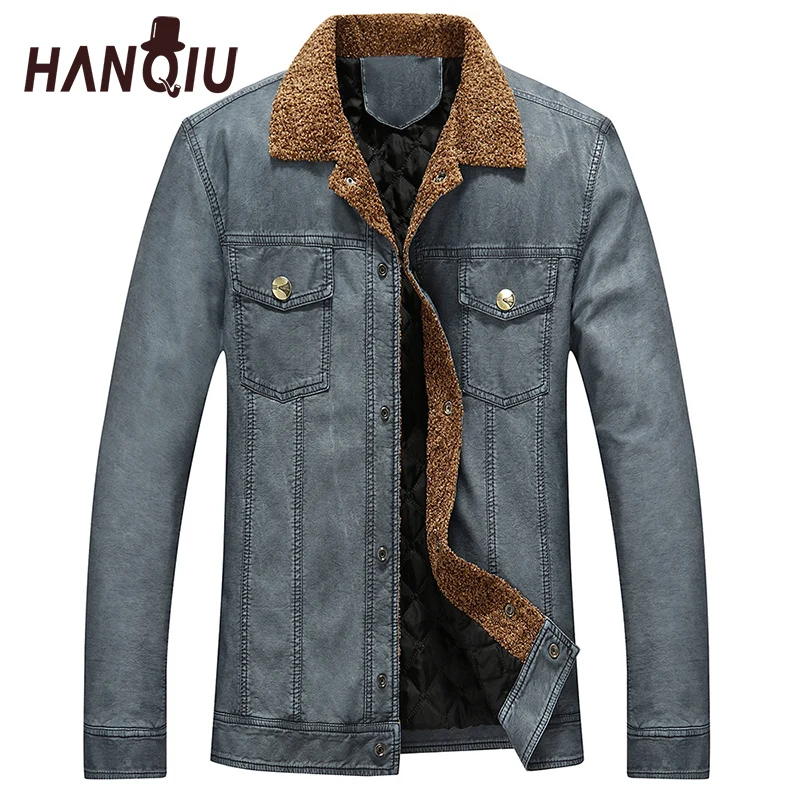 HANQIU Loose PU Faux Leather Jacket Men Winter Spring Male Coat Long Sleeve Men Military Jacket
HANQIU Loose PU Faux Leather Jacket Men Winter Spring Male Coat Long Sleeve Men Military Jacket
