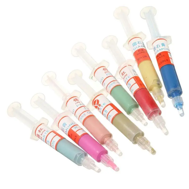 8pcs Diamond Polishing Lapping Paste Compound Syringes Set 5 Gram 0.5 - 10Micron Suitable For Use On Jewellery & Gemstone