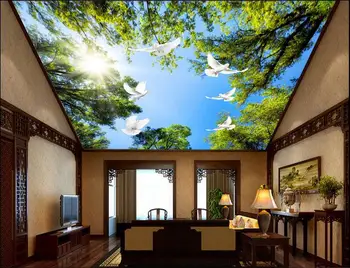 Custom photo 3d wallpaper Non-woven wall sticker 3 d Blue sky and the forest trees ceiling murals decoration painting
Custom photo 3d wallpaper Non-woven wall sticker 3 d Blue sky and the forest trees ceiling murals decoration painting