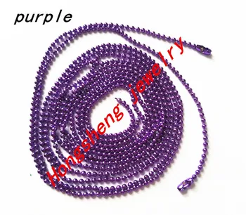 Wholesale purple color 100 pcs/lot Long:70cm(27.6" ) Beads:1.5mm(0.059") Ball Chain Necklace W / Connector (As shown )
Wholesale purple color 100 pcs/lot Long:70cm(27.6" ) Beads:1.5mm(0.059") Ball Chain Necklace W / Connector (As shown )