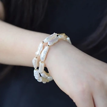 White Baroque Pearl 925 Sterling silver Gold Color Lobster Clasp 2 rows Bracelet Fashion Jewelry 40cm-50cm
White Baroque Pearl 925 Sterling silver Gold Color Lobster Clasp 2 rows Bracelet Fashion Jewelry 40cm-50cm