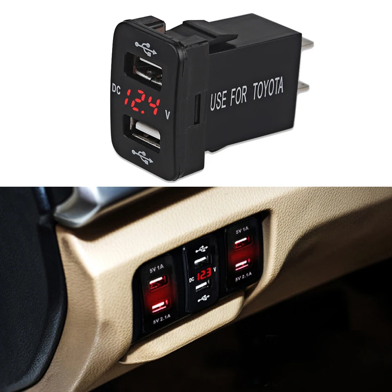 2 Ports USB Charger Power Adapter Outlet Cigarette Lighter With Voltmeter Dual USB Socket Voltage Meter For Toyota 3 Colors
2 Ports USB Charger Power Adapter Outlet Cigarette Lighter With Voltmeter Dual USB Socket Voltage Meter For Toyota 3 Colors
