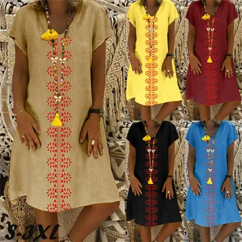 Plus Size vestidos Womens Summer Loose Dresses 2019 Boho Cotton Casual Kaftan Basic Tunic Midi Long Dress M-3XL
Plus Size vestidos Womens Summer Loose Dresses 2019 Boho Cotton Casual Kaftan Basic Tunic Midi Long Dress M-3XL