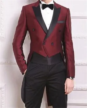 Wine Red Swallow Tailed Coat Men Suits For Wedding 2Pieces(Jacket+Pants+Tie) Fashion Custom Homme Terno Slim Fit Blazer
Wine Red Swallow Tailed Coat Men Suits For Wedding 2Pieces(Jacket+Pants+Tie) Fashion Custom Homme Terno Slim Fit Blazer