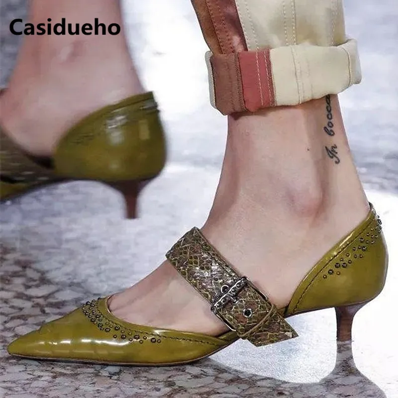 Casidueho Sexy Women Pumps Metal Rivets High Heels Office Shoes Woman Patent Leather Single Shoes Pointed Toe Strap Sandals Rome
Casidueho Sexy Women Pumps Metal Rivets High Heels Office Shoes Woman Patent Leather Single Shoes Pointed Toe Strap Sandals Rome