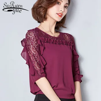 women blouse shirt fashion 2019 half sleeves Hollow out Chiffon women's clothing Patchwork Plus Size feminine tops blusas 78F 30
women blouse shirt fashion 2019 half sleeves Hollow out Chiffon women's clothing Patchwork Plus Size feminine tops blusas 78F 30