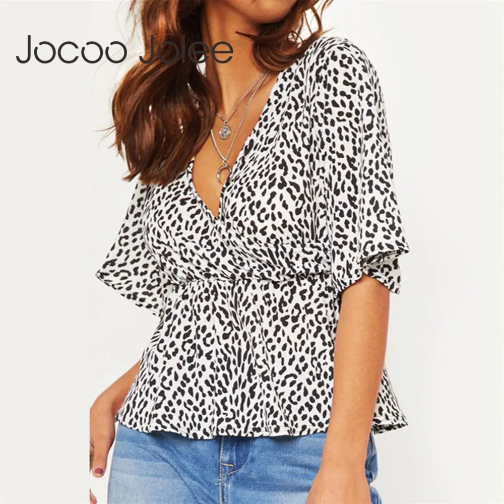 Jocoo Jolee 2019 Sexy Deep V Neck Leopard Blouse Women Casual Half Sleeve Shirt Ladies Elastic High Waist Slim Plus Size Tops
Jocoo Jolee 2019 Sexy Deep V Neck Leopard Blouse Women Casual Half Sleeve Shirt Ladies Elastic High Waist Slim Plus Size Tops