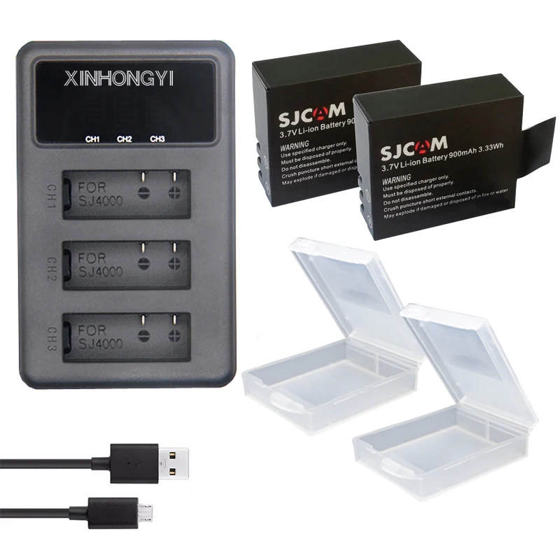 2pcs 900mAh SJ4000 battery + USB LED 3-Slots charger for SJCAM SJ4000 wifi SJ5000x M10 SJ7000 SJ6000 SJ8000 H9 Camera bateria
2pcs 900mAh SJ4000 battery + USB LED 3-Slots charger for SJCAM SJ4000 wifi SJ5000x M10 SJ7000 SJ6000 SJ8000 H9 Camera bateria