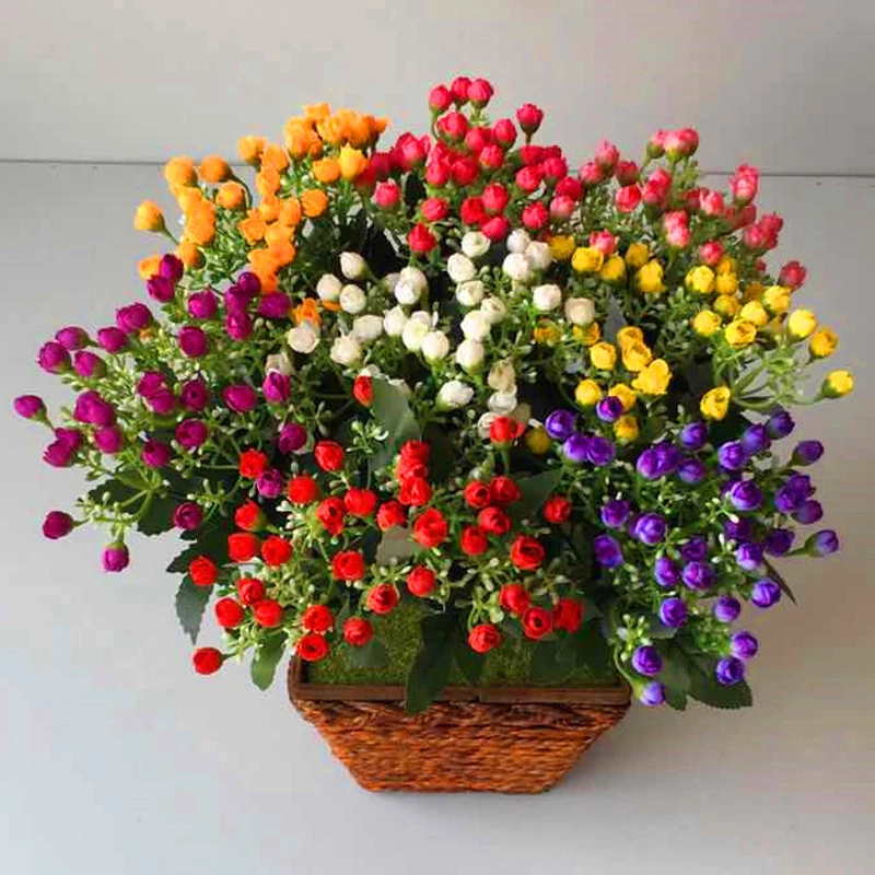 25Cm 1Bunch(36 Heads)Silk Fake Flower With Leaves Wedding Party Home Table Balcony Decoration Quality Artificial Flower Bunch
25Cm 1Bunch(36 Heads)Silk Fake Flower With Leaves Wedding Party Home Table Balcony Decoration Quality Artificial Flower Bunch