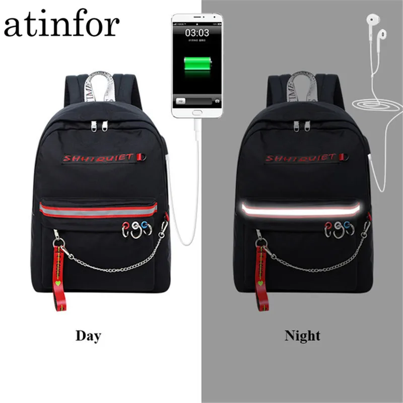 Stylish Waterproof Reflective Backpack Women Multifunction Anti Theft Laptop Men Bagpacks Chains Design College Bookbag Girls
Stylish Waterproof Reflective Backpack Women Multifunction Anti Theft Laptop Men Bagpacks Chains Design College Bookbag Girls