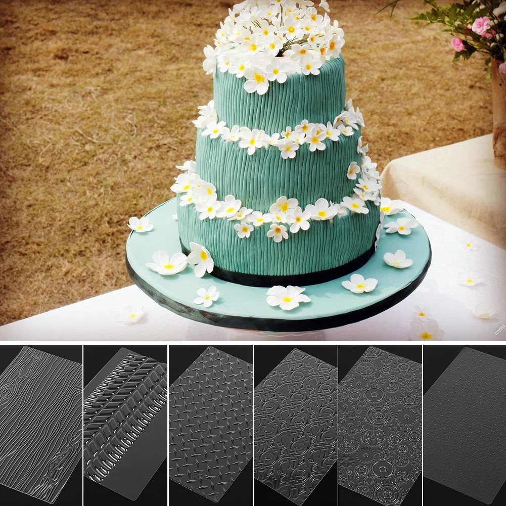 6Pcs Plastic Fondant Texture Mat Stencil for Cake Cookies Tyre Pattern Cake Decorating Tool Baking Embossing Pad
6Pcs Plastic Fondant Texture Mat Stencil for Cake Cookies Tyre Pattern Cake Decorating Tool Baking Embossing Pad