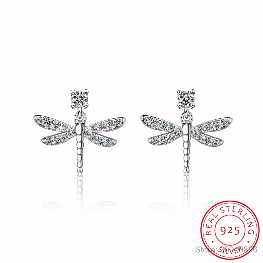 925 Sterling Silver Prevent Allergy Crystal Dragonfly Stud Earrings for Women Bridal Wedding Earrings Jewelry Pendientes
925 Sterling Silver Prevent Allergy Crystal Dragonfly Stud Earrings for Women Bridal Wedding Earrings Jewelry Pendientes