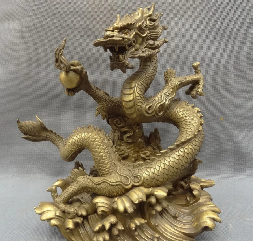 song voge gem S5237 13" Chinese Pure Brass FengShui Animals Wealth Zodiac Fly Dragon Ball Statue
song voge gem S5237 13" Chinese Pure Brass FengShui Animals Wealth Zodiac Fly Dragon Ball Statue