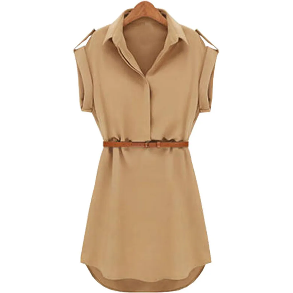 Summer Dress 2019 Women Chiffon Loose Solid Dress Short Sleeve Sashes Mini Dresses Casual Simple Vestidos De Verano
Summer Dress 2019 Women Chiffon Loose Solid Dress Short Sleeve Sashes Mini Dresses Casual Simple Vestidos De Verano