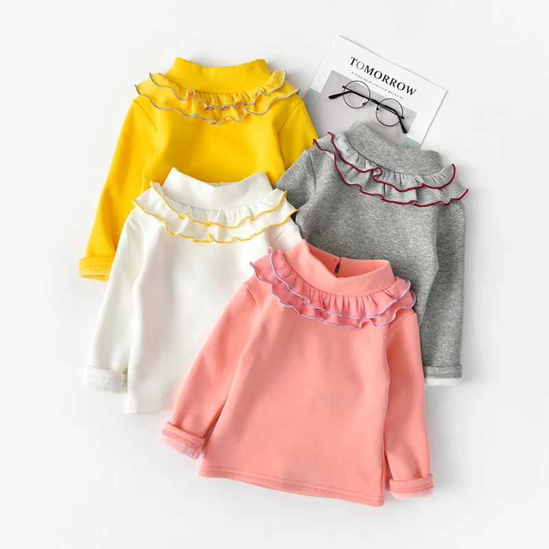 cute Baby girls long-sleeved T-shirt plus thick velvet winter new style kids children Ruffle shirt bottoming shirt
cute Baby girls long-sleeved T-shirt plus thick velvet winter new style kids children Ruffle shirt bottoming shirt