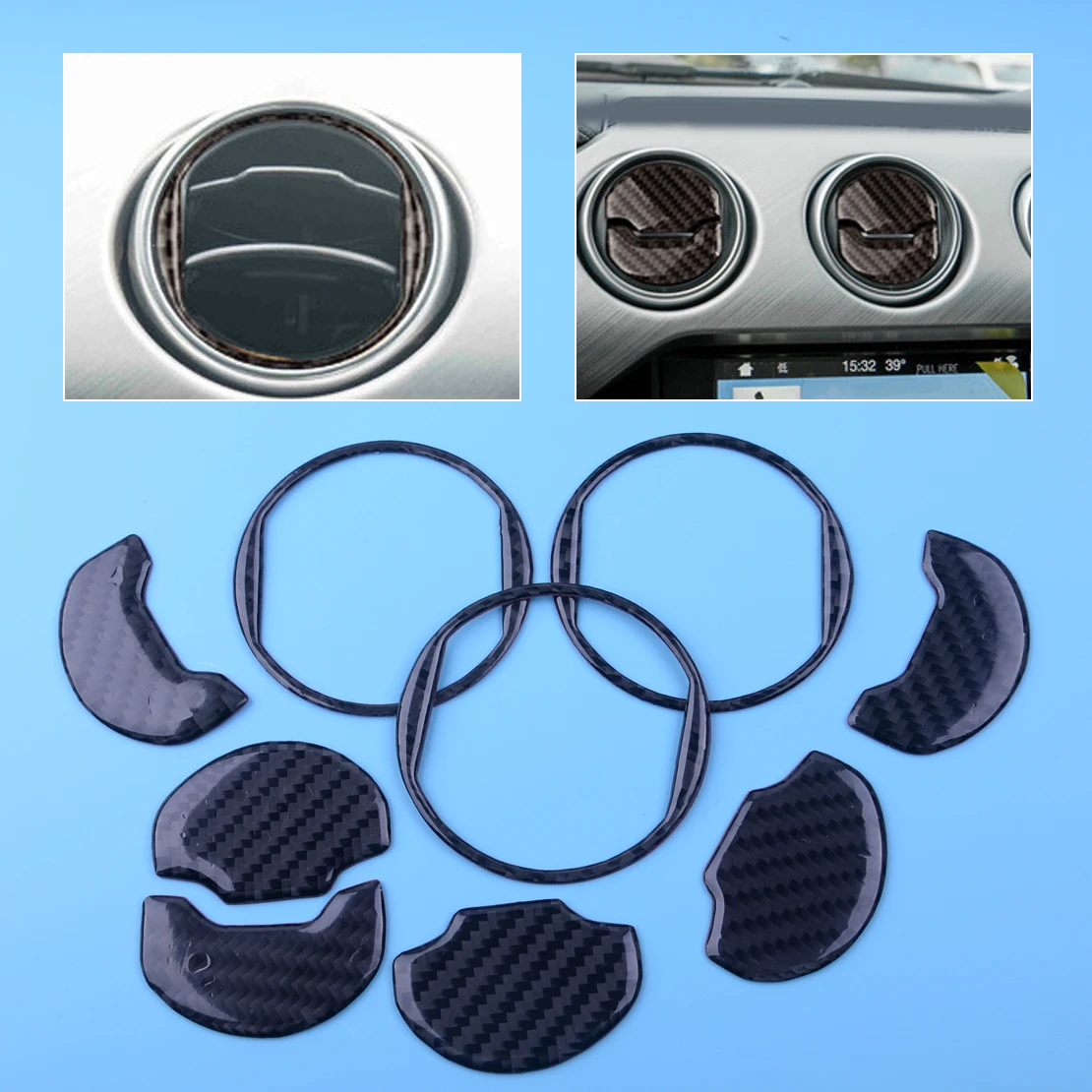 CITALL Carbon Fiber Car Interior Console Air Condition Vent Outlet Cover Trim Sticker For Ford Mustang 2014 2015 2016 2017 2018
CITALL Carbon Fiber Car Interior Console Air Condition Vent Outlet Cover Trim Sticker For Ford Mustang 2014 2015 2016 2017 2018