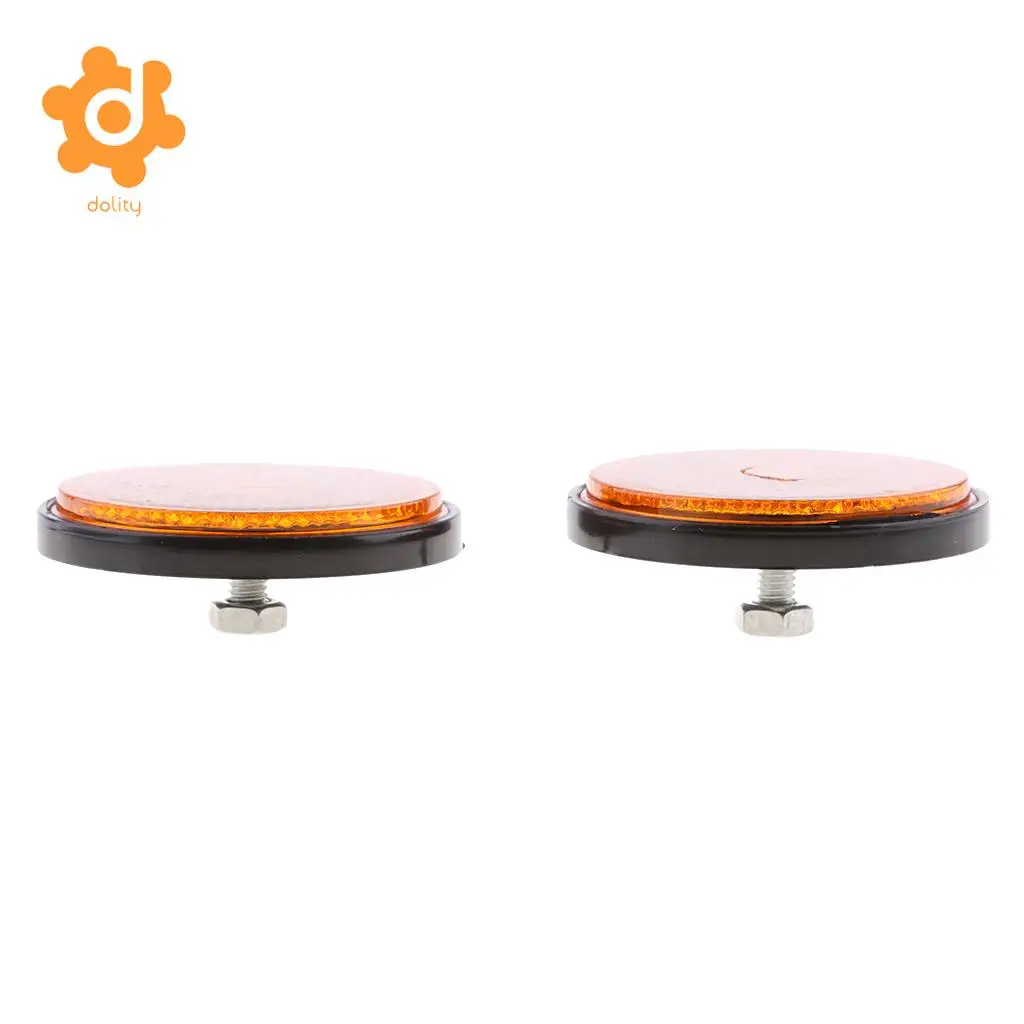 Plastic Round Reflectors for Motorcycle ATV Dirt Bike Motorbike (Red & Orange)
