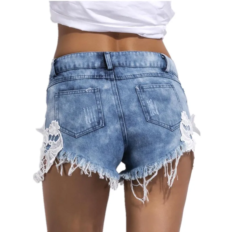 Brand Summer 2018 Tassel Ripped High Waist Women Casual Embroidery Flower Shorts Sexy Lace Crochet Denim Vintage Hot Jeans aeProduct.getSubject()