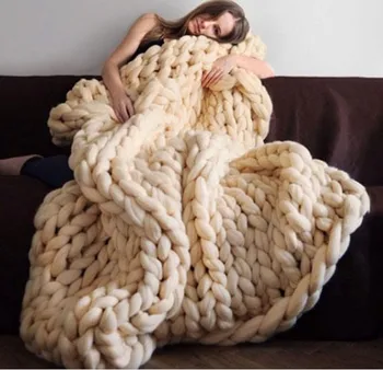CAMMITEVER Thick Luxury Blanket Hand Chunky Knitted Blanket Bulky Knitted Blankets Winter Soft Warm Throw DropShipping
CAMMITEVER Thick Luxury Blanket Hand Chunky Knitted Blanket Bulky Knitted Blankets Winter Soft Warm Throw DropShipping