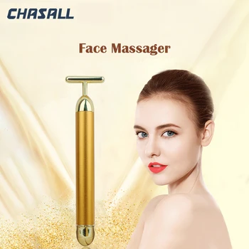 Chasall facial massager health care face slimming massage tool 24k gold color vibration roller anti wrinkle dark circle remove
Chasall facial massager health care face slimming massage tool 24k gold color vibration roller anti wrinkle dark circle remove