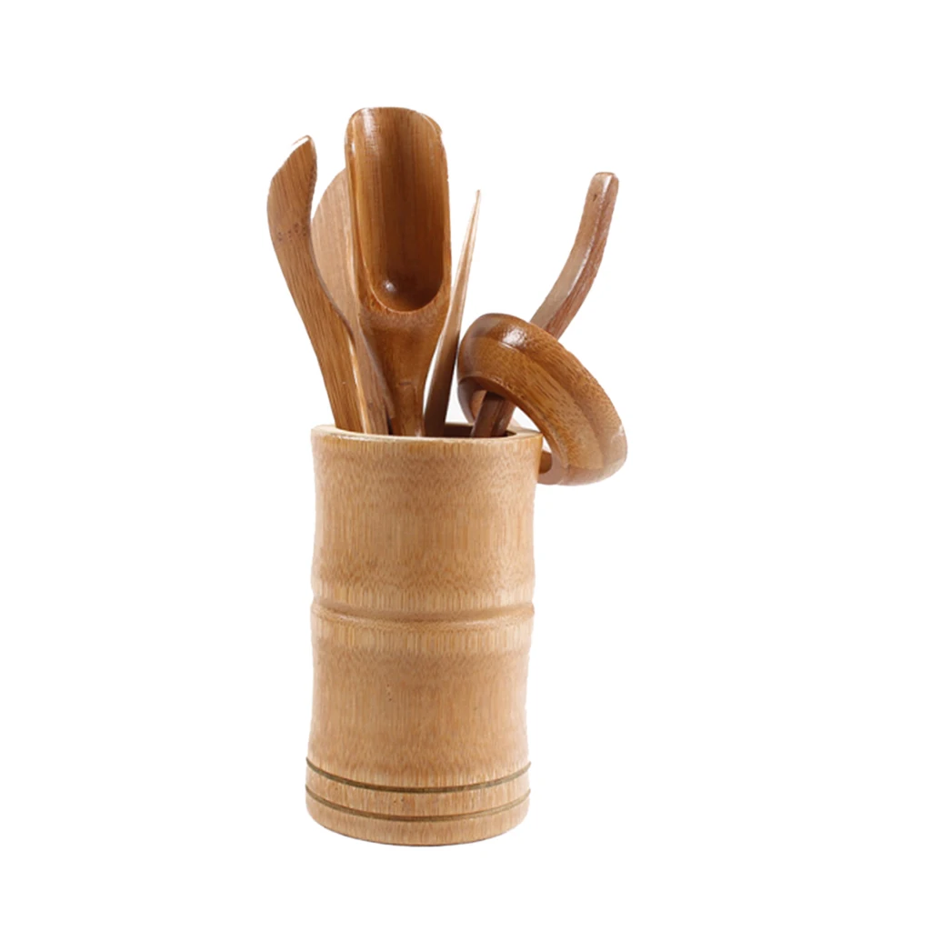 6 Pieces Japanese Ceremonial Bamboo Tea Utensils 6Pcs Chinese Kungfu Tea Set