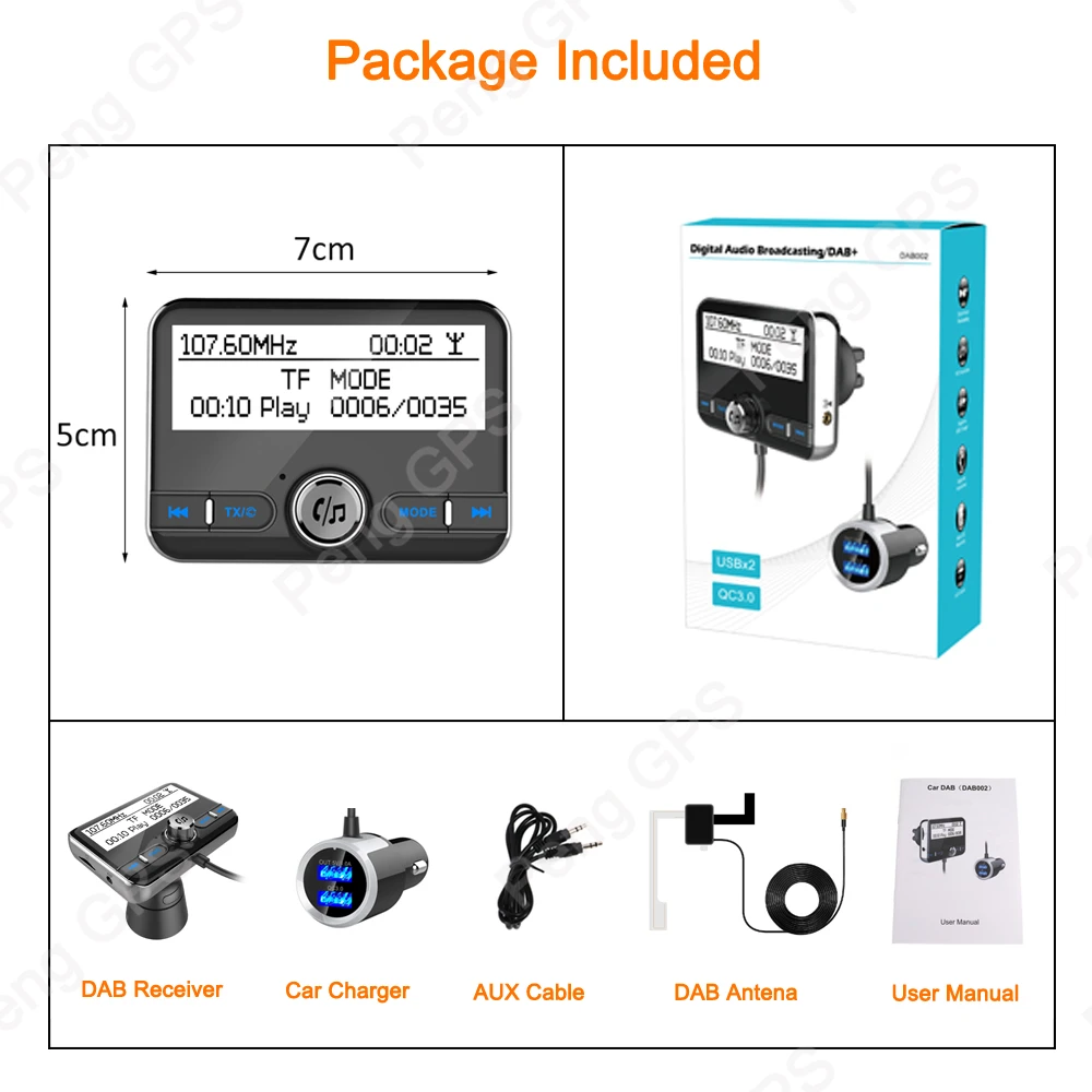 Mini DAB Radio Receiver FM Transmitter DAB Tuner Bluetooth Handsfree Car Kit MP3 Player with 3.1A Quick Charge Dual USB Charger
Mini DAB Radio Receiver FM Transmitter DAB Tuner Bluetooth Handsfree Car Kit MP3 Player with 3.1A Quick Charge Dual USB Charger