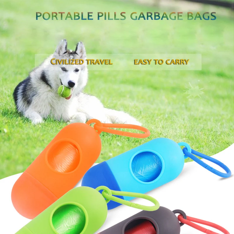 Portable pill shape dog poop bag dispenser pet cleaning supplies garbage box biodegradable dog licking garbage bag
Portable pill shape dog poop bag dispenser pet cleaning supplies garbage box biodegradable dog licking garbage bag
