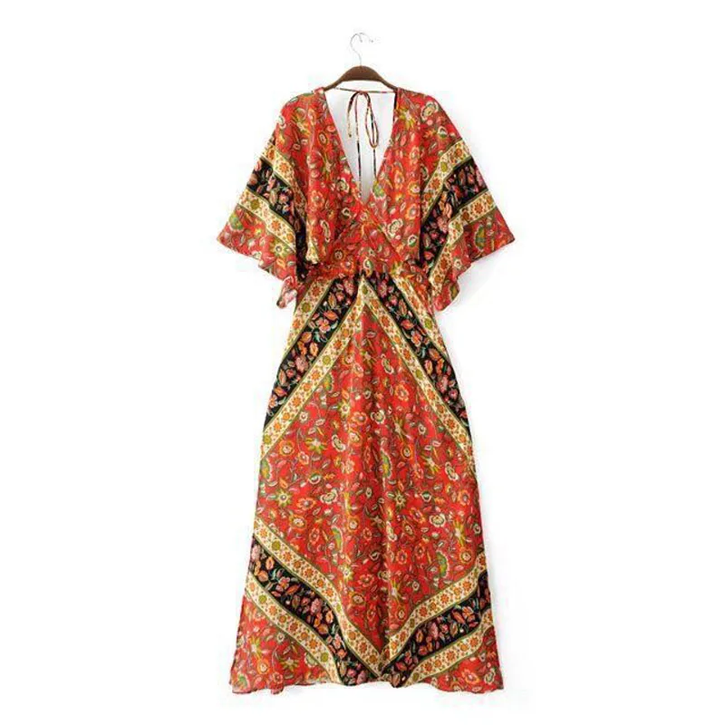 2019 Ethnic Floral Print Beach Dresses Summer Sexy Backless Waist Hollow Short Sleeve Dress Boho Vacation Bodycon Chic Dress
2019 Ethnic Floral Print Beach Dresses Summer Sexy Backless Waist Hollow Short Sleeve Dress Boho Vacation Bodycon Chic Dress