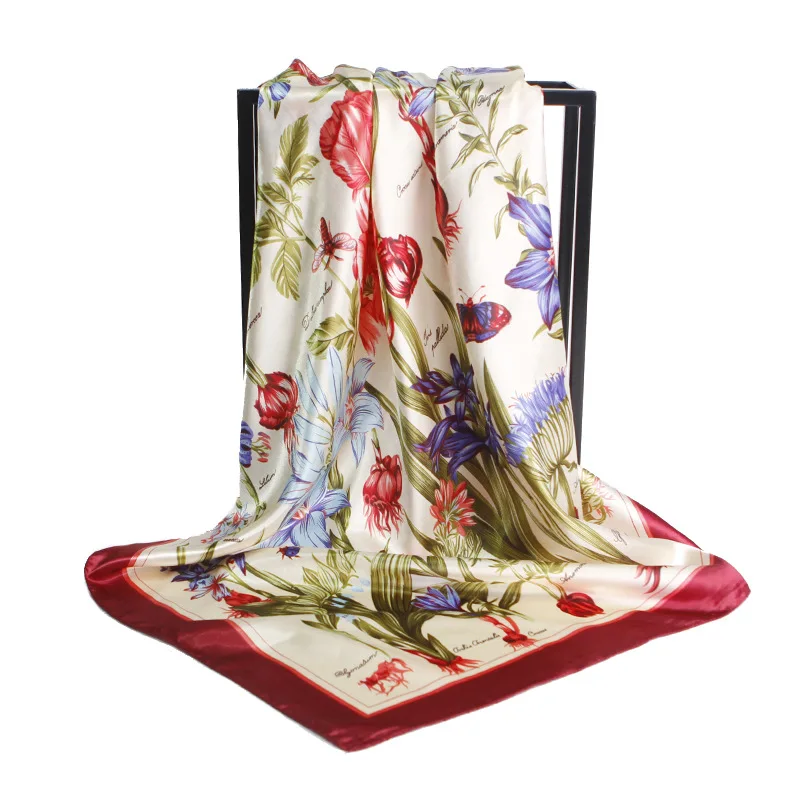 Summer Fashion Satin Scarf Women Floral Print Hijab Foulard Luxury Brand Vintage Head Square Silk Scarves 90*90cm Shawl Wraps
Summer Fashion Satin Scarf Women Floral Print Hijab Foulard Luxury Brand Vintage Head Square Silk Scarves 90*90cm Shawl Wraps