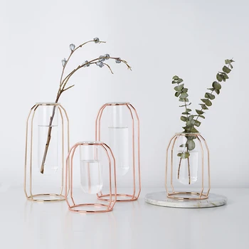 European Creative Glass Vase Crafts Table Iron Transparent Flower Pot Terrarium Hydroponic Container Home Decoration Accessories
European Creative Glass Vase Crafts Table Iron Transparent Flower Pot Terrarium Hydroponic Container Home Decoration Accessories