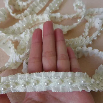 Exquisite Ivory Pearl Beaded Lace Ribbon Trim Ruffled Lace Fabric Trim Bridal Headpiece DIY Home Party Decoration Sewing Craft
Exquisite Ivory Pearl Beaded Lace Ribbon Trim Ruffled Lace Fabric Trim Bridal Headpiece DIY Home Party Decoration Sewing Craft