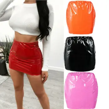 Women PU Leather Skirts Red Pink Orange High Waist Slim Pencil Skirts Vintage Bodycon Mini Skirts Sexy Clubwear Wholesale
Women PU Leather Skirts Red Pink Orange High Waist Slim Pencil Skirts Vintage Bodycon Mini Skirts Sexy Clubwear Wholesale