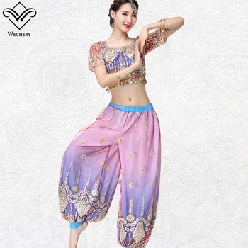 Wechery Bollywood Style Belly Dance Costume Luxury Crop Tops Loose Pants Floral Pattern Tassel Design Rose Red Blue
Wechery Bollywood Style Belly Dance Costume Luxury Crop Tops Loose Pants Floral Pattern Tassel Design Rose Red Blue