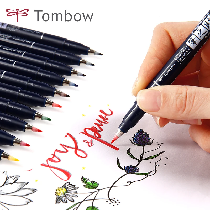 TOMBOW 10Colors Japanes Calligraphy Pen Waterproof Markers Soft Brush Pens for Lettering Writing Drawing Art Suppies
TOMBOW 10Colors Japanes Calligraphy Pen Waterproof Markers Soft Brush Pens for Lettering Writing Drawing Art Suppies