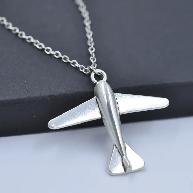 Fashion Romantic aircraft Air Plane Long Chain Sweater Necklaces For Women Classic Sliver Pendant Necklace Jewelry Accessories | Украшения