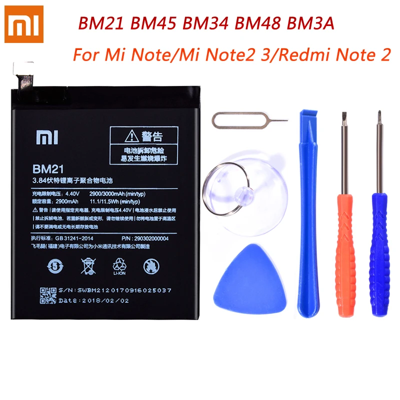 Original BM21 BM45 BM34 BM48 BM3A Battery For Xiaomi Mi Note3 Note2 Redmi Note 2 Note2 Lithium Polymer Mi Note 3 Note 2 Batteria
Original BM21 BM45 BM34 BM48 BM3A Battery For Xiaomi Mi Note3 Note2 Redmi Note 2 Note2 Lithium Polymer Mi Note 3 Note 2 Batteria