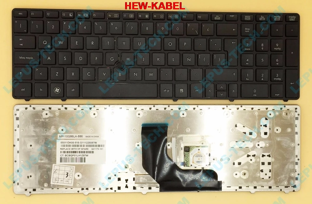 Original LA SP Keyboard for HP EliteBook 8560p 8570P 8560B 6560b 6565b black with frame trackpoint Latin | Компьютеры и офис