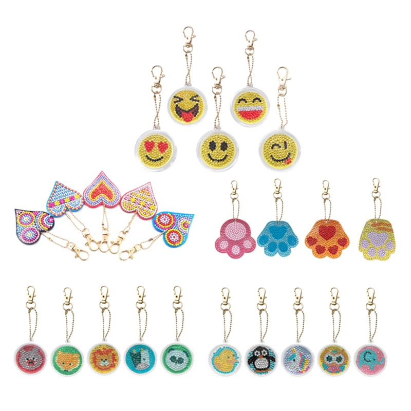 5pcs/set DIY Full Drill Diamond Painting Keychain Love Heart Cross Stitch Embroidery Key Ring Gift Diamond Mosaic Craft
5pcs/set DIY Full Drill Diamond Painting Keychain Love Heart Cross Stitch Embroidery Key Ring Gift Diamond Mosaic Craft