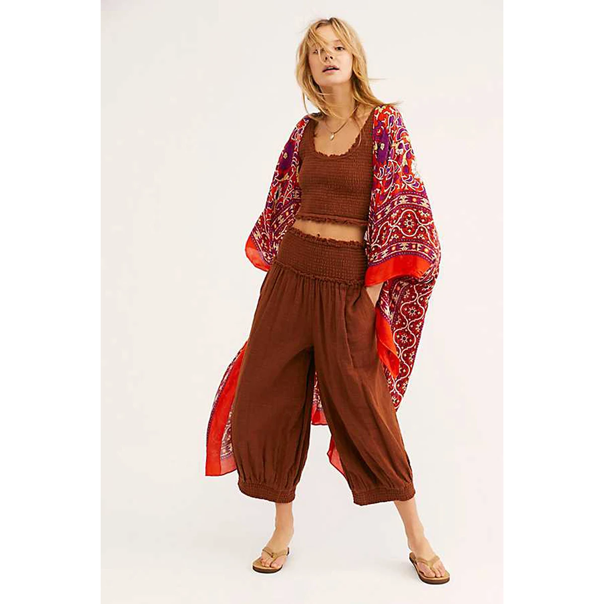 Summer Open Stitch Floral Print Long Jacket Bat Sleeve Loose Women Jackets Boho High Street Trendy Loose Jackets Chaqueta Mujer
Summer Open Stitch Floral Print Long Jacket Bat Sleeve Loose Women Jackets Boho High Street Trendy Loose Jackets Chaqueta Mujer