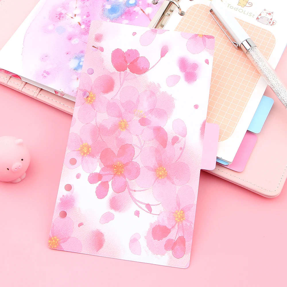 

Pink Cherry blossoms Series A5 A6 Spiral Notebook Loose Leaf Separator Pages Notebook Refill Notebook Paper Inside Pages