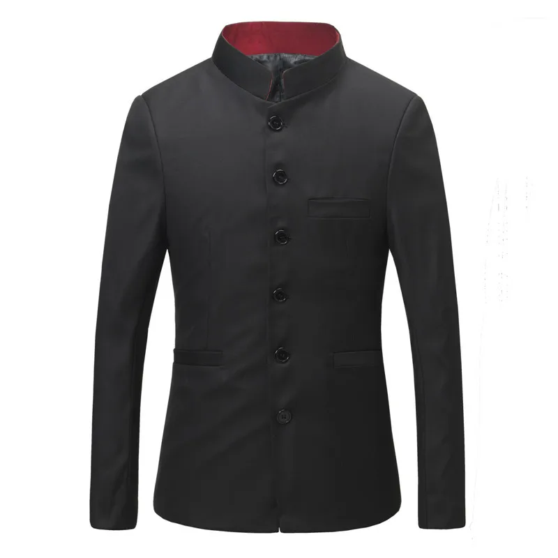 Men Stand Collar Chinese Tunic Suit Coat+Pants Male Blazer Traditional Party Business Slim Custom Fit 16 | Тематическая одежда и