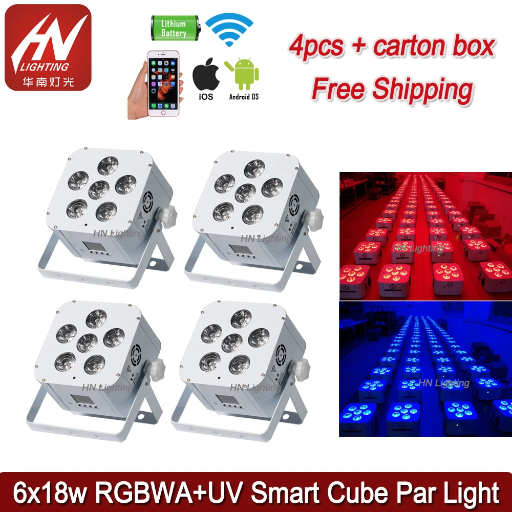 4pcs Party lights IRC remote control 6x18W led par rgbwauv 6 in 1 light led wireless wedding uplighting
4pcs Party lights IRC remote control 6x18W led par rgbwauv 6 in 1 light led wireless wedding uplighting