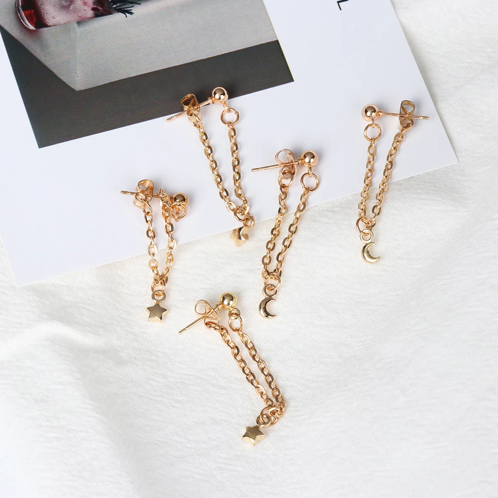 5PCS/Set Minimalist Tiny Chain Earrings Set Punk Gold Moon Star Long Tassel Ear Stud Simple Fashion Party Jewelry
5PCS/Set Minimalist Tiny Chain Earrings Set Punk Gold Moon Star Long Tassel Ear Stud Simple Fashion Party Jewelry