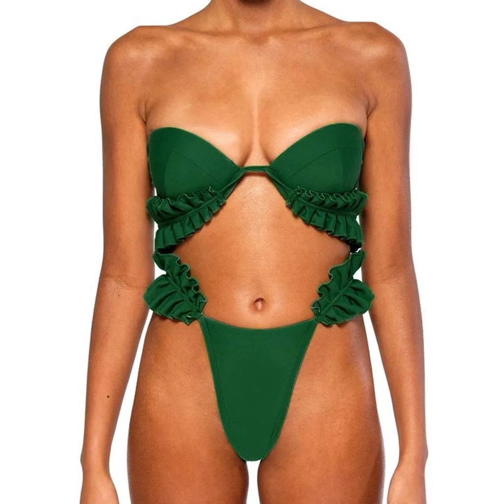Women's Swimwear Sexy One-Shoulder Bikini Ruffle Green Set Push Up Bandage Swimwear Beachwear Swimwear Swimsuit 2019 #YL5
Women's Swimwear Sexy One-Shoulder Bikini Ruffle Green Set Push Up Bandage Swimwear Beachwear Swimwear Swimsuit 2019 #YL5
