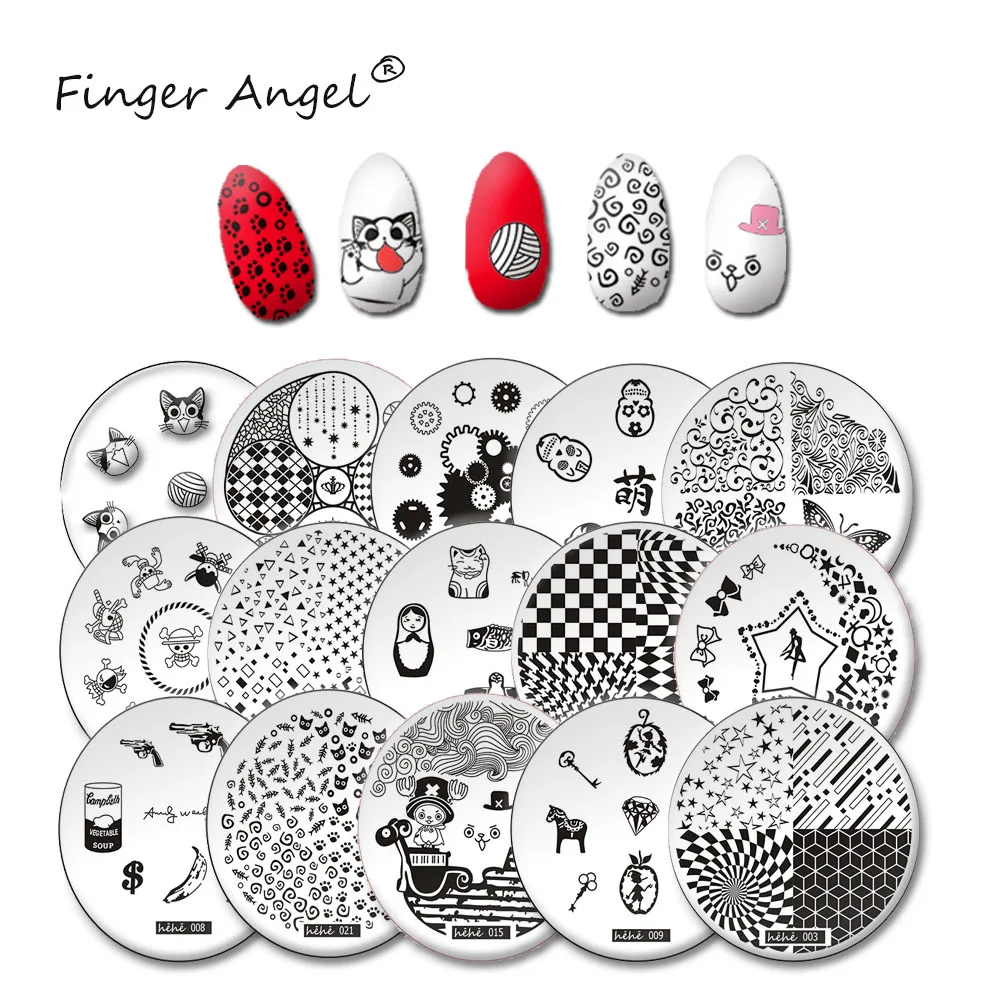 Finger Angel 1PCS Diameter 5.6cm Nail Art Stamping Plates Stamp Image Platet Funny Lovely Cartoon Design Round Nails Template
Finger Angel 1PCS Diameter 5.6cm Nail Art Stamping Plates Stamp Image Platet Funny Lovely Cartoon Design Round Nails Template