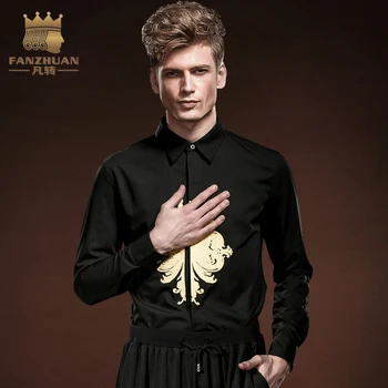 FANZHUAN Featured Brands Clothing Original design personality European and American Style embroidery Slim long sleeve men shirt
FANZHUAN Featured Brands Clothing Original design personality European and American Style embroidery Slim long sleeve men shirt