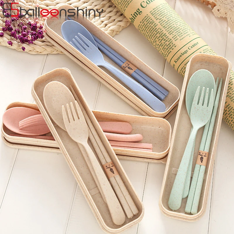 BalleenShiny Wheat Straw 3pcs/set Tableware Set For Children Adult Travel Cutlery Chopsticks Spoon Kit Gift Dinnerware Set
BalleenShiny Wheat Straw 3pcs/set Tableware Set For Children Adult Travel Cutlery Chopsticks Spoon Kit Gift Dinnerware Set