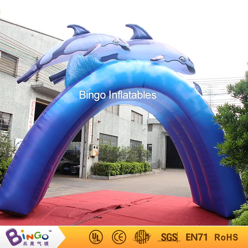 Image 16ft * 13ft inflatable dolphin arch, inflatable arch for ocean theme decoration with best price inflatable toy